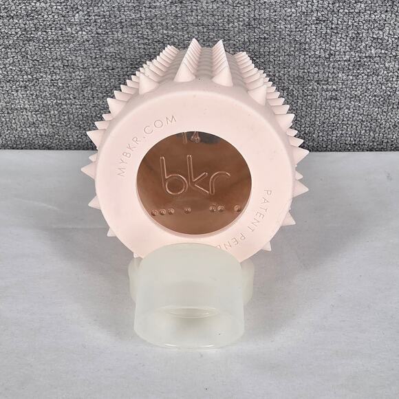 BKR ROSE PINK SPIKED GLASS WATER BOTTLE WITH SLEEVE 500ML 16OZ - Picture 4 of 8